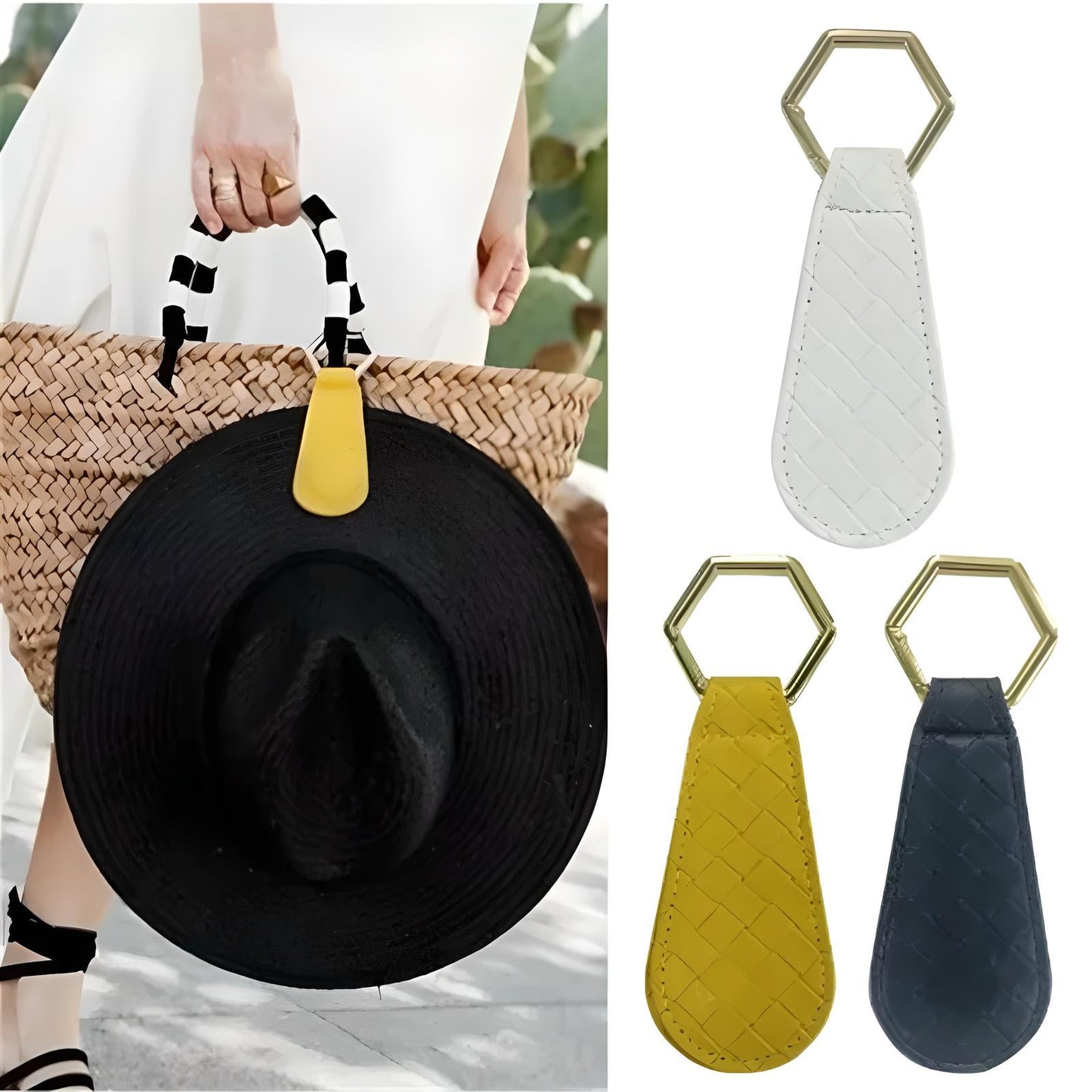 Leather Look Hat Clip