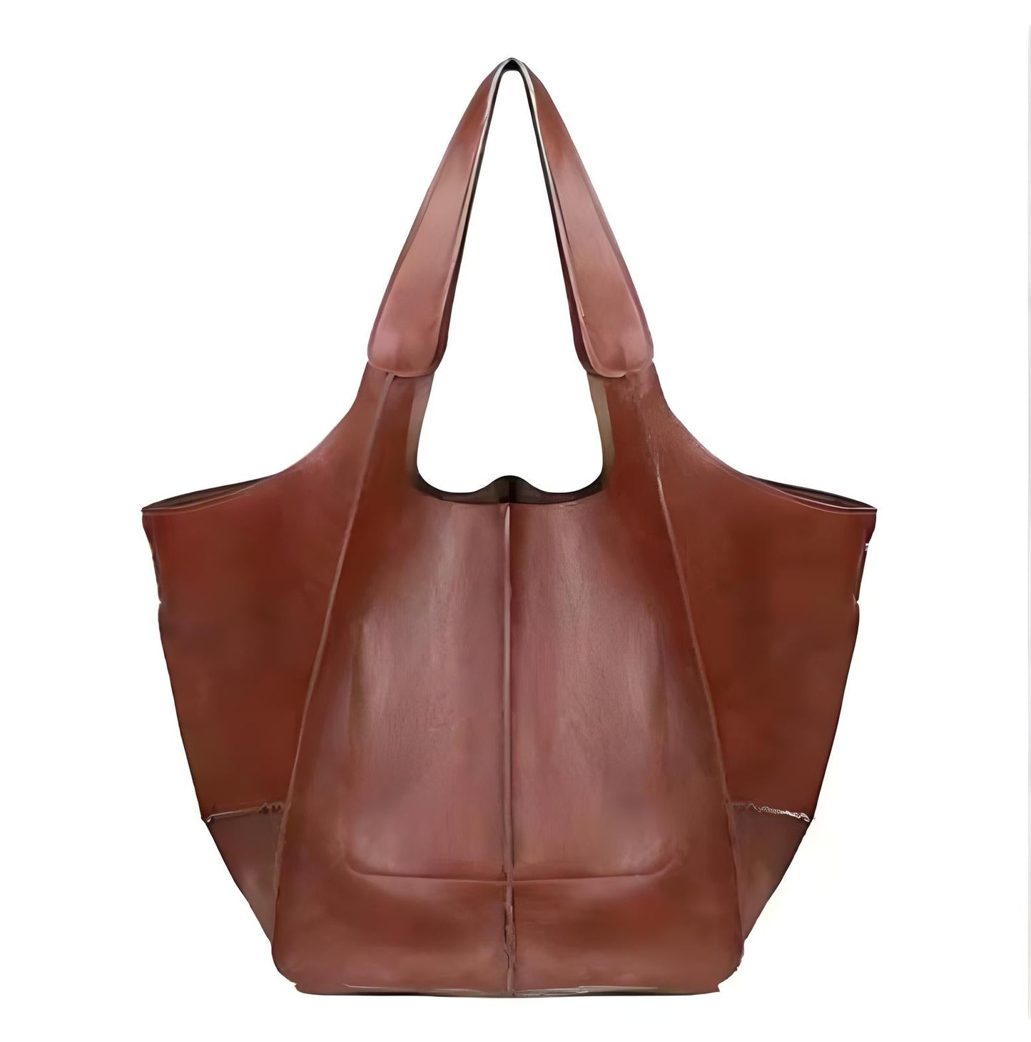 Oversized Leather Look Tote Bag