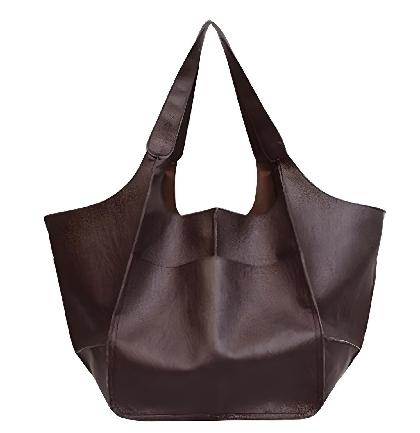 Oversized Leather Look Tote Bag