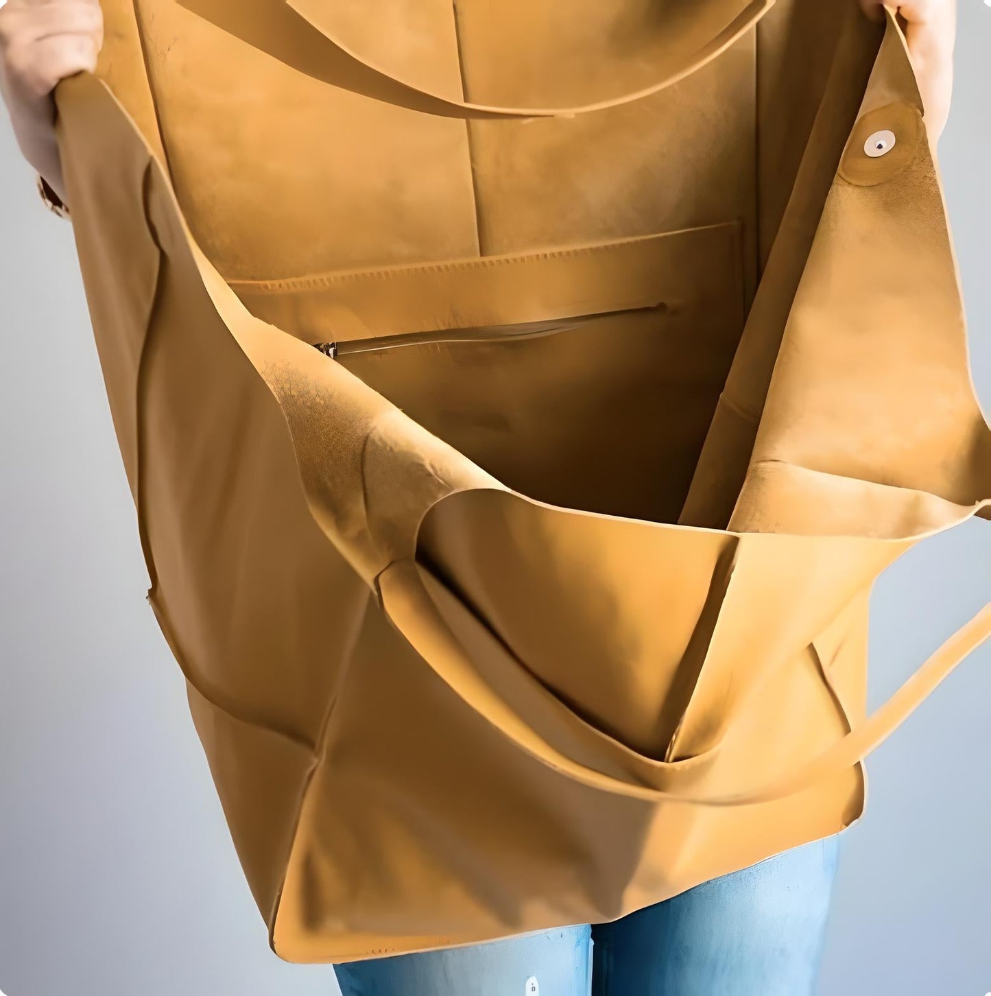 Oversized Leather Look Tote Bag