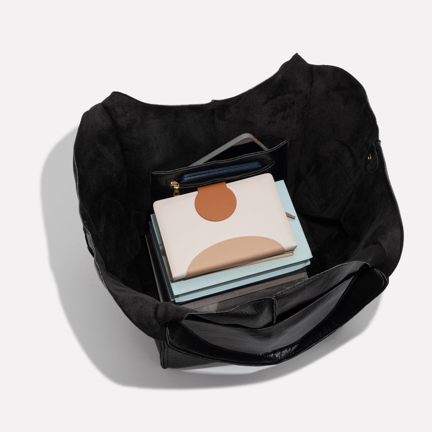 Oversized Leather Look Tote Bag