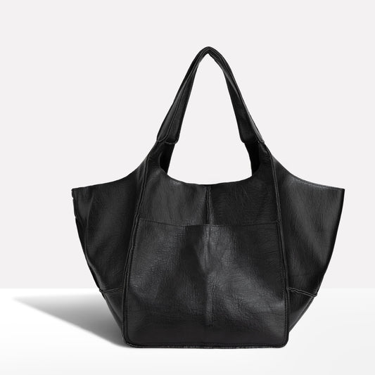 Oversized Leather Look Tote Bag