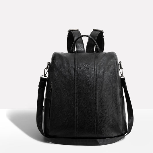 Women's Anti-Theft Leather Look Backpack