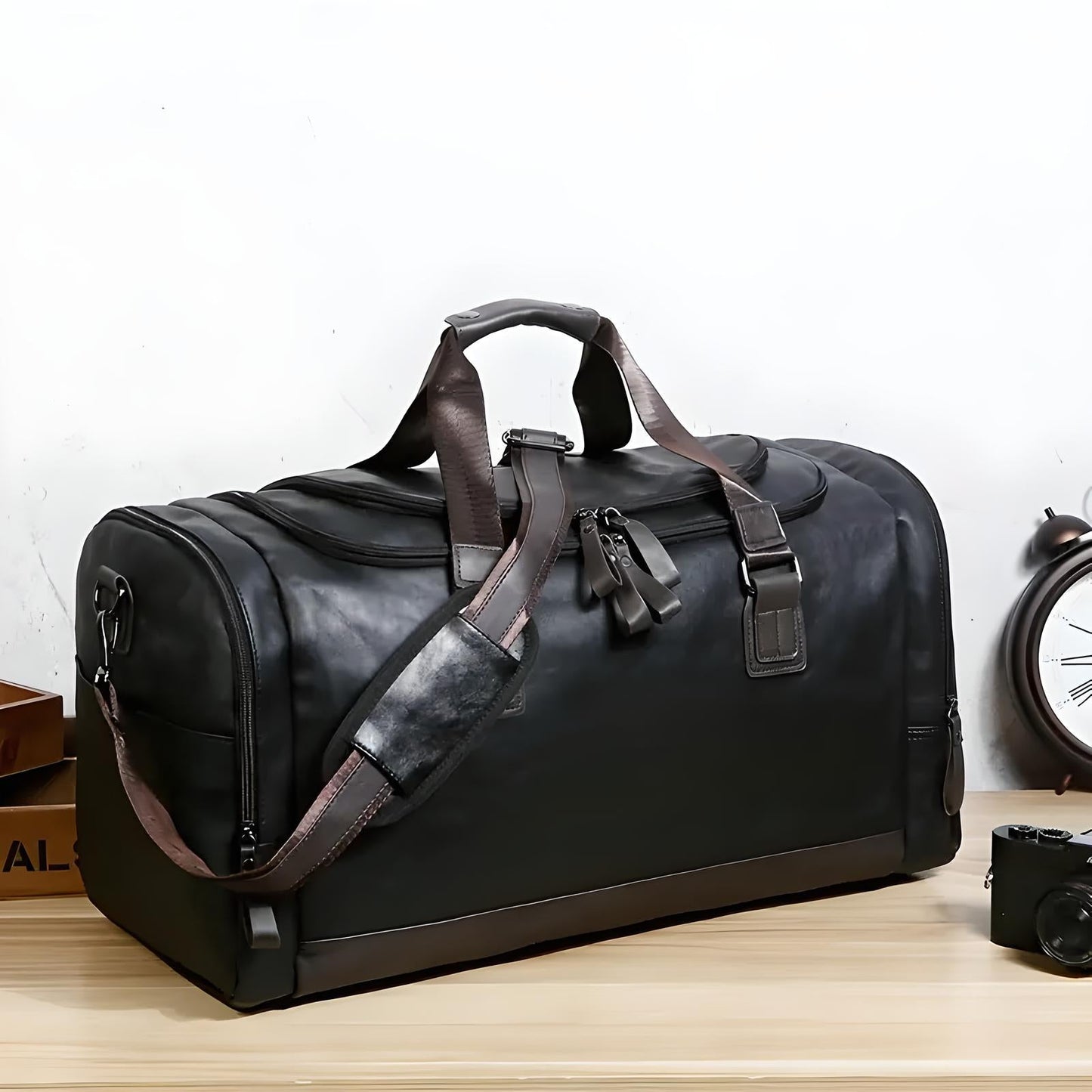 Classy Men’s Leather Look Duffle Bag