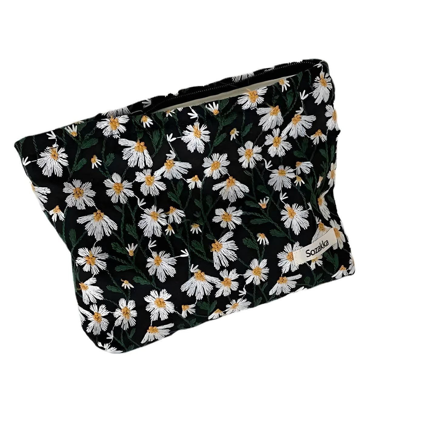 Flower Embroidered Makeup Bag