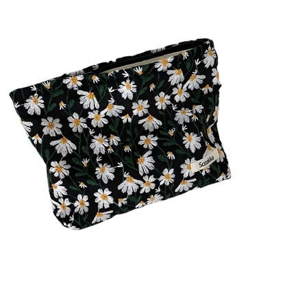 Flower Embroidered Makeup Bag