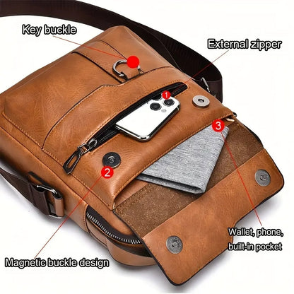 Anti-Theft Leather Look Sling Bag