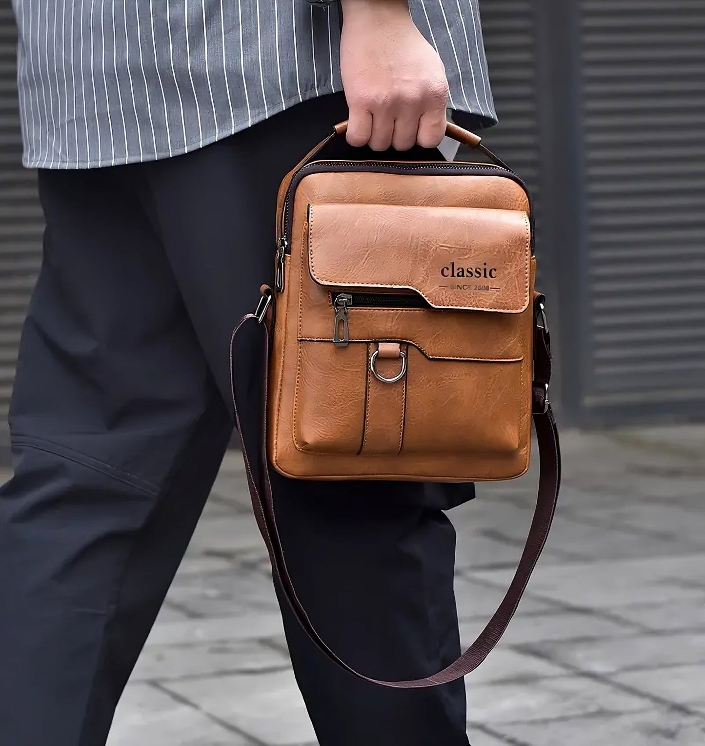 Anti-Theft Leather Look Sling Bag