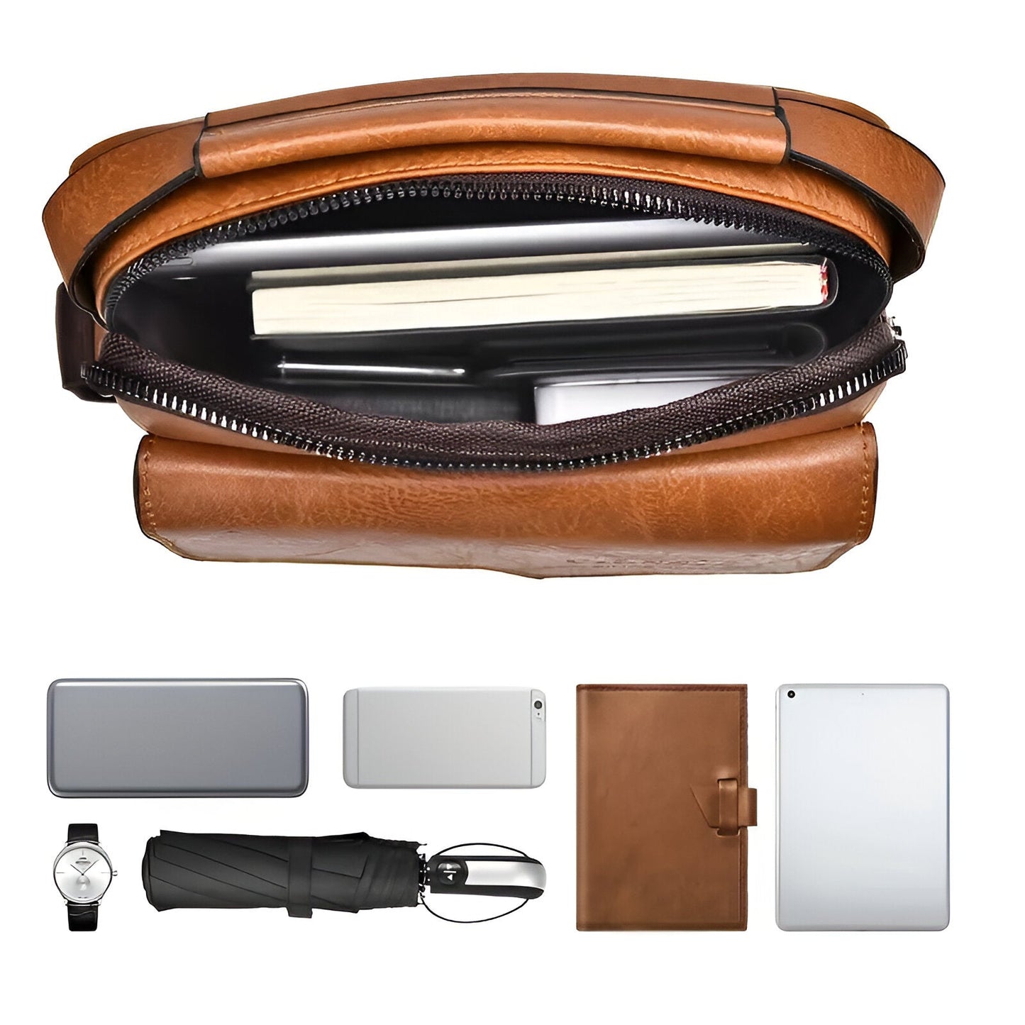 Anti-Theft Leather Look Sling Bag