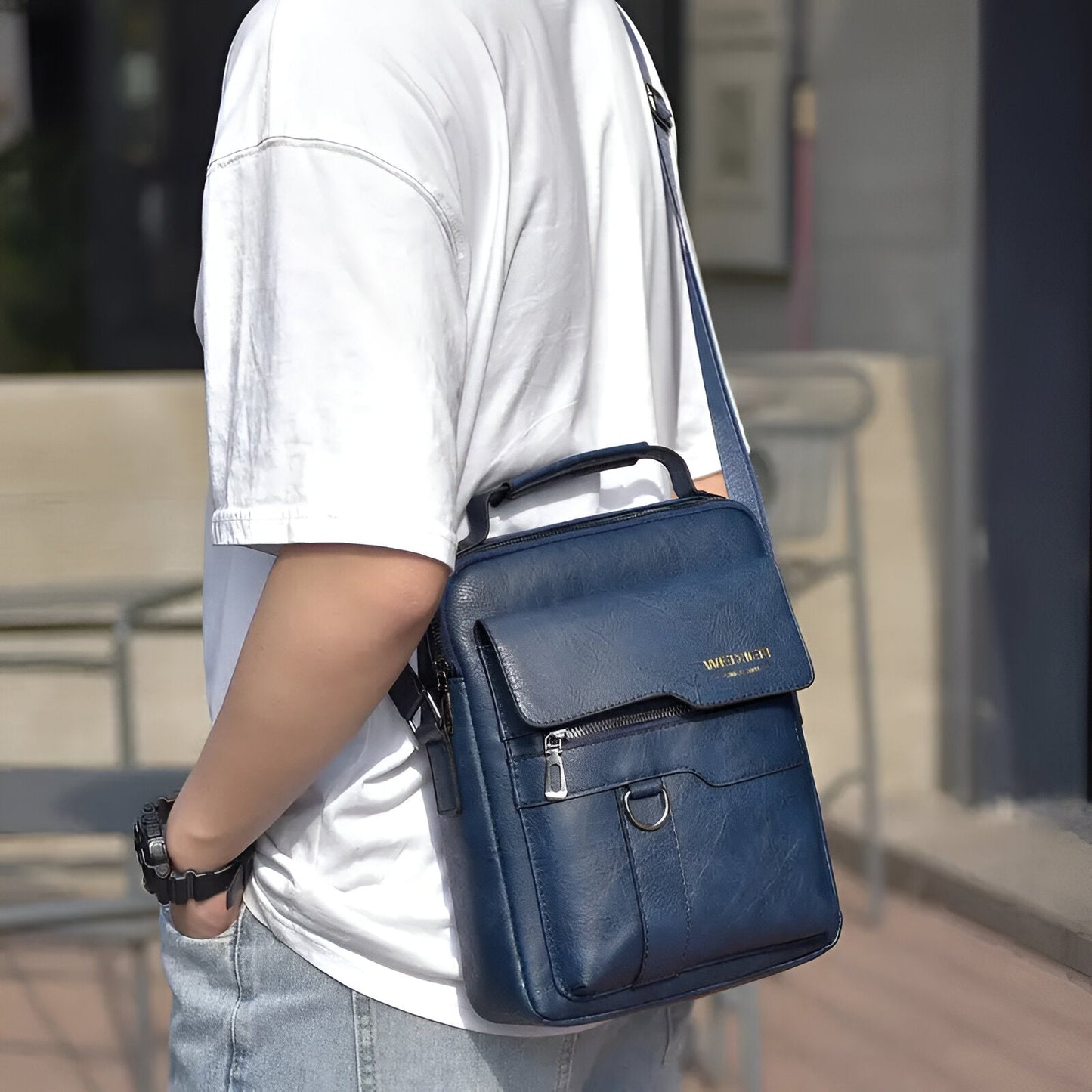 Anti-Theft Leather Look Sling Bag